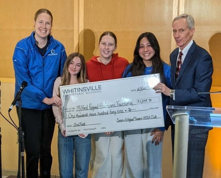 Whitinsville Christian Makes Donation at Tree of Life